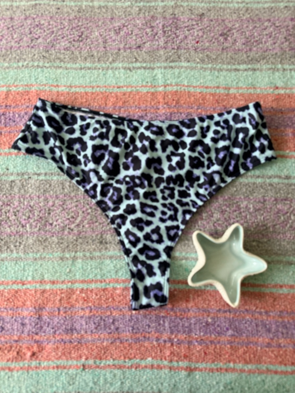 Leopard Print Thong Bikini Bottoms 4XL High Cut Cheeky Thong